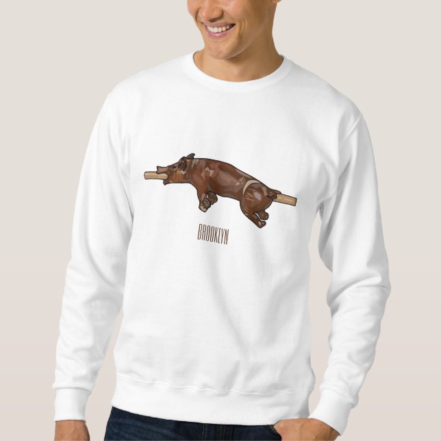 Sweatshirt Illustration du rôti de porc / rôti de porc (Devant)