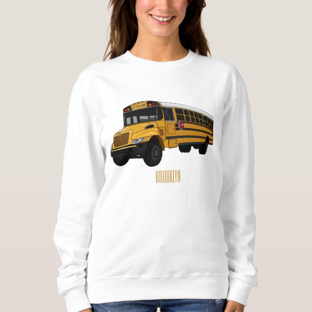 Sweatshirt Illustration d'un autobus scolaire (Devant)