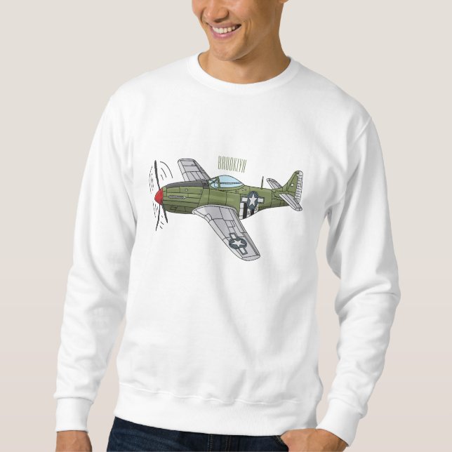 Sweatshirt Illustration d'un avion militaire (Devant)