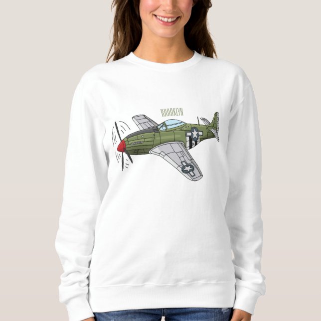 Sweatshirt Illustration d'un avion militaire (Devant)