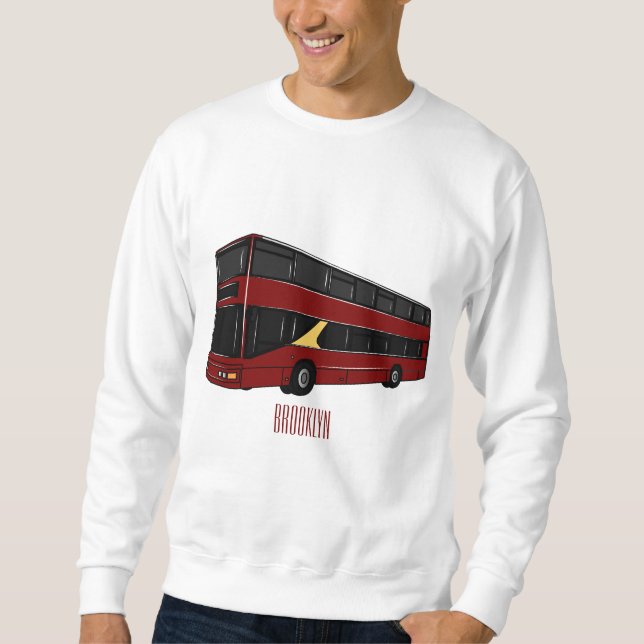 Sweatshirt Illustration d'un bus à deux étages (Devant)