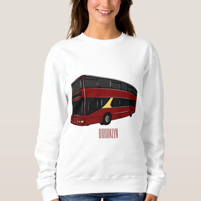 Sweatshirt Illustration d'un bus à deux étages (Devant)