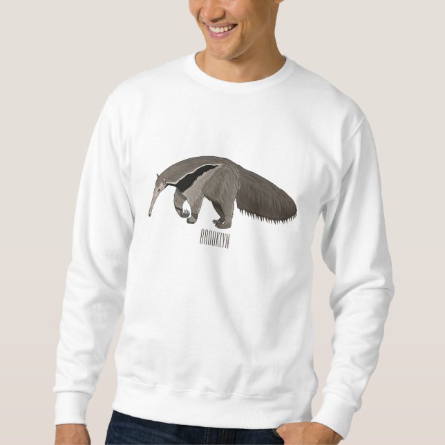 Sweatshirt Illustration d'un dessin animé d'Anteater (Devant)