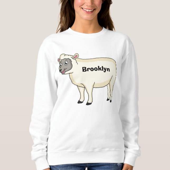 Sweatshirt Illustration d'un mouton joyeux (Devant)