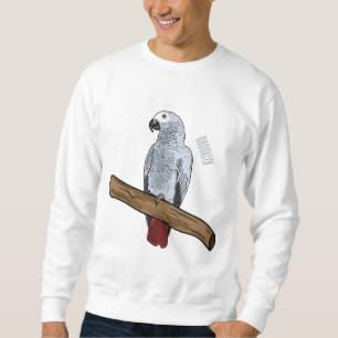 Sweatshirt Illustration d'un perroquet gris en Afrique