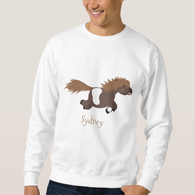 Sweatshirt Illustration d'un poney de Shetland mignon (Devant)