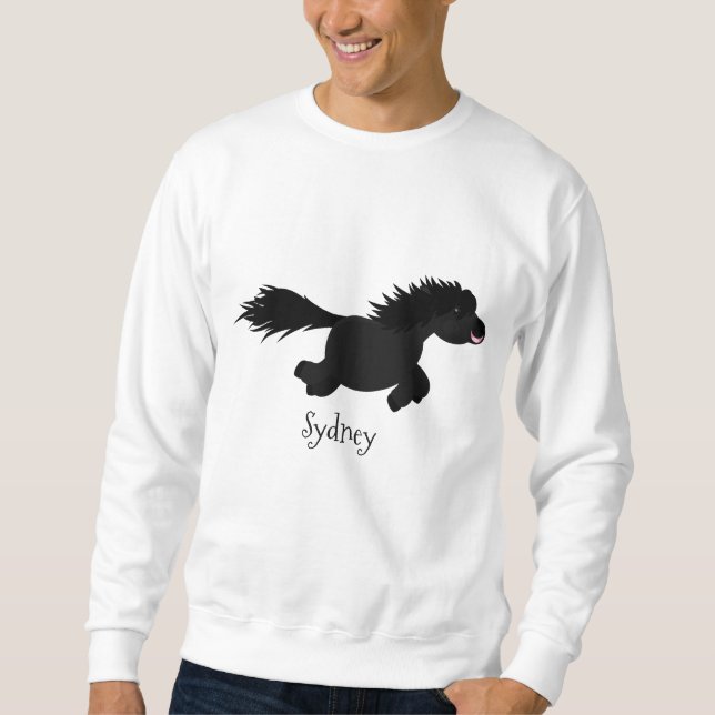 Sweatshirt Illustration d'un poney de Shetland mignon (Devant)