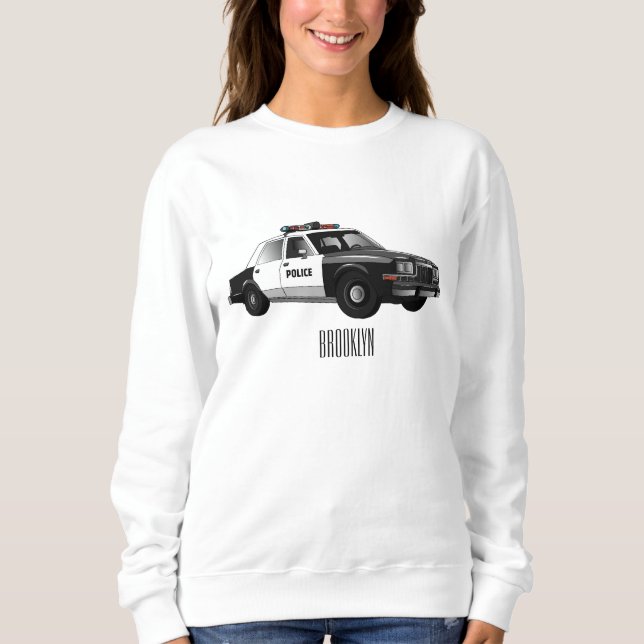 Sweatshirt Illustration d'une voiture de police (Devant)