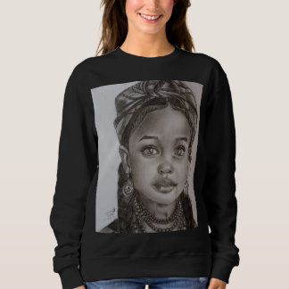 Sweatshirt Illustration élégante de fille au charbon et au cr
