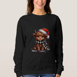 Sweatshirt Illustration Festive Highland Cow