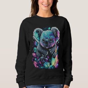 Sweatshirt Illustration mignonne de cristaux d'animaux de com