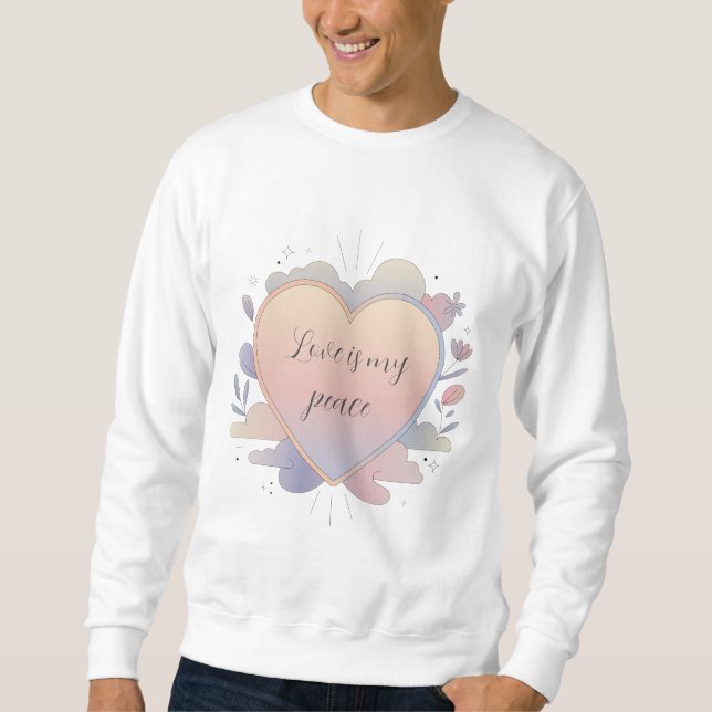 Sweatshirt Illustration pastel du cœur (Devant)