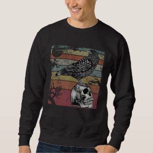 Sweatshirt Illustration vintage corbeau Goth Corbeau Oiseau A