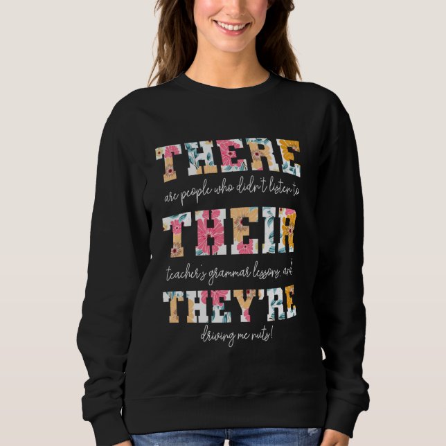 Sweatshirt Ils sont Anglais Grammar Enseignant Amusant (Devant)