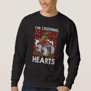 Sweatshirt Im Coeur Croissant Valentines Jour Rex Dinosaur Ri