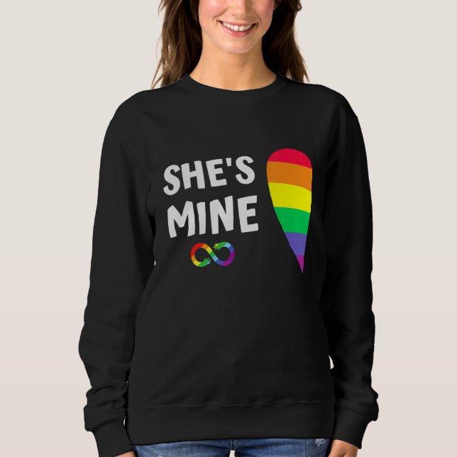 Sweatshirt Im Hers Shers Mine Correspondance Pour Pride Lesbi (Devant)