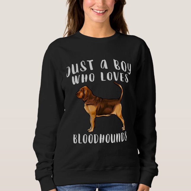 Sweatshirt Im Just A Boy Who Loves Bloodhounds Dog (Devant)