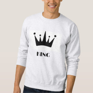Sweatshirt Image Couronne couleur noire du texte King personn