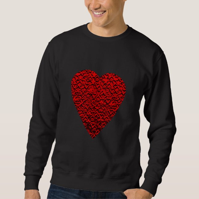 Sweatshirt Image rouge lumineuse de coeur (Devant)