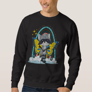 Sweatshirt Imaginaire papillon arc-en-ciel Trash Panda Forest