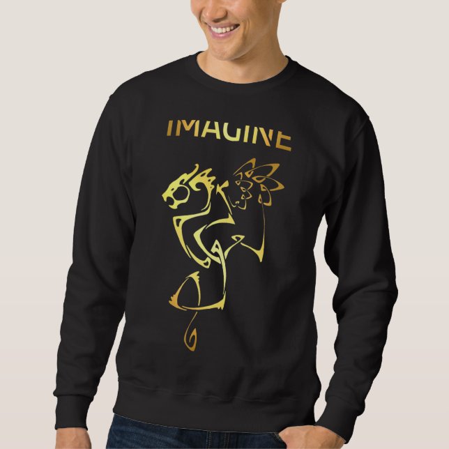 Sweatshirt Imaginez un style de tatouage de dragon d'Imaginai (Devant)