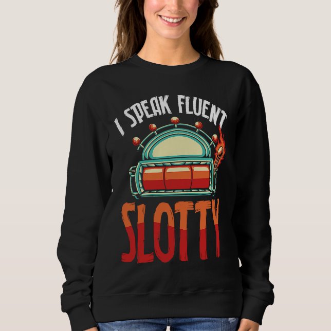 Sweatshirt Impression au verso Je parle couramment la machine (Devant)