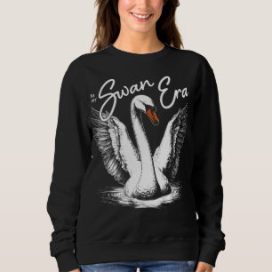 Sweatshirt Impression blanche vintage de l'ère du cygne