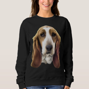 Sweatshirt Impression de portrait de chien Basset Hound