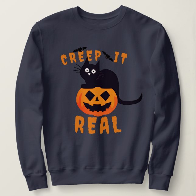 Sweatshirt Impression graphique 'Creep It Real' Halloween Cha (Design devant)