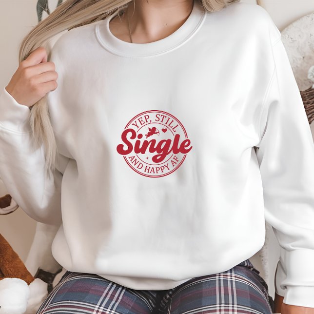 Sweatshirt Impression moderne blanche simple et heureuse (Modern White Single and Happy Print Sweatshirt)