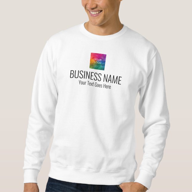Sweatshirt Impression recto verso Travail Uniforme Mens Blanc (Devant)