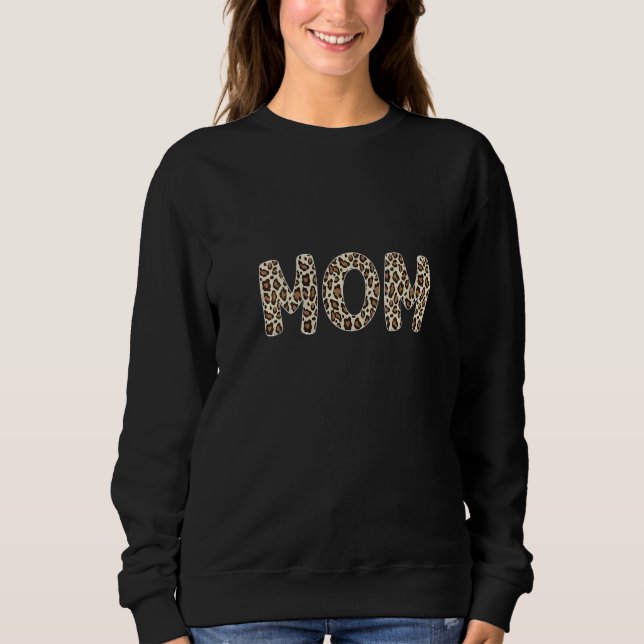 Sweatshirt Imprimé animalier léopard pour femmes maman fête d (Devant)