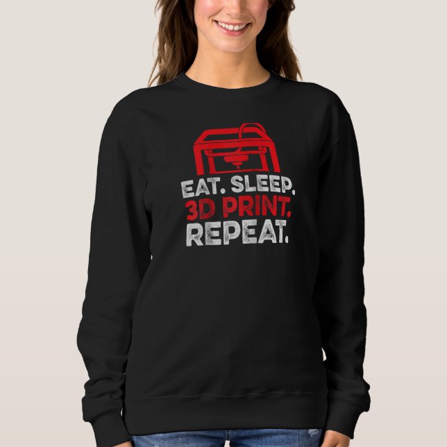 Sweatshirt Imprimeur amateur de répétition de sommeil aliment (Devant)