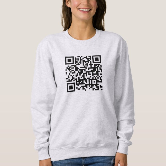 Sweatshirt Imprimez sur deux faces QR Code Femme Ash Grey (Devant)