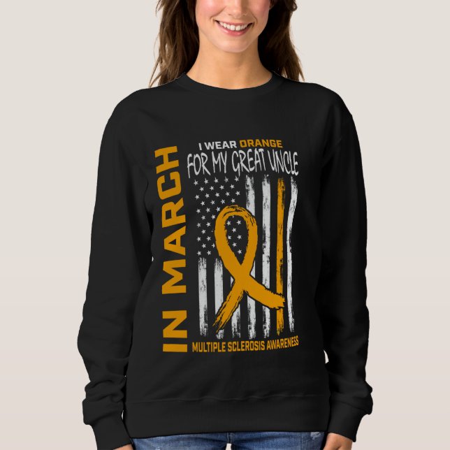 Sweatshirt In March We Wear Orange Great Uncle Multiple Scler (Devant)