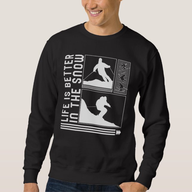 Sweatshirt In The Snow Skiing Skier Winter Snowboard Sno (Devant)