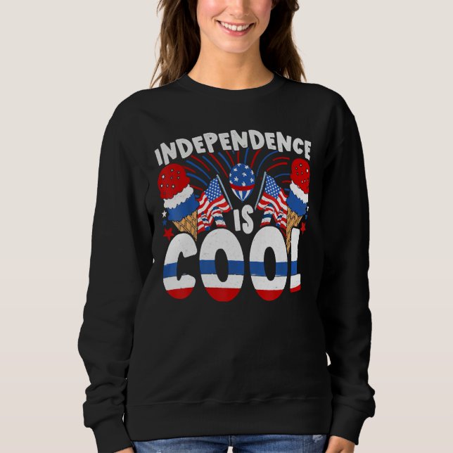 Sweatshirt Independence Is Cool Blue White Red Ice Cream Cone (Devant)