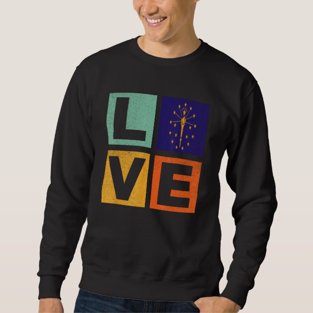 Sweatshirt Indiana Flag  Love Indiana (Devant)