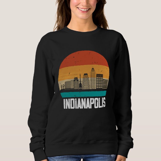 Sweatshirt Indianapolis USA Retro Vintage Sunset Skyline Indi (Devant)