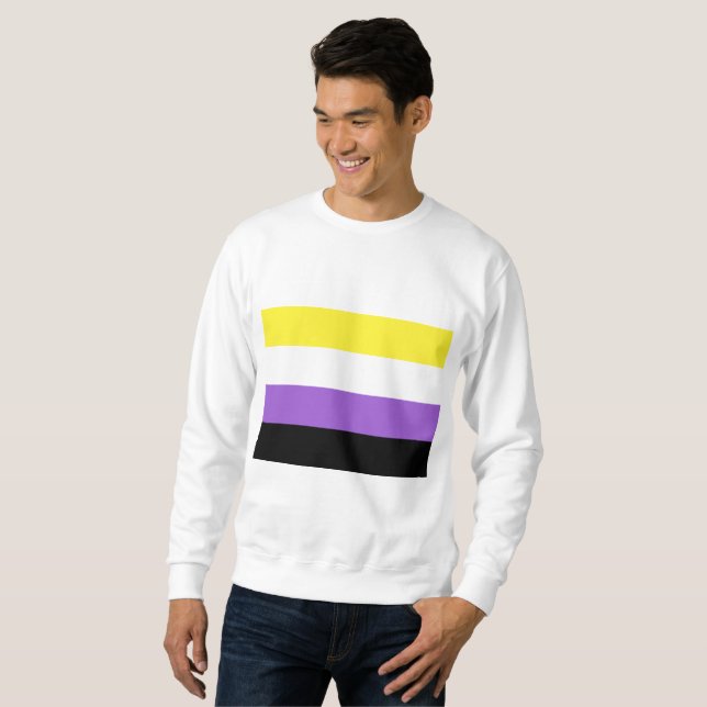 Sweatshirt Indicateur de fierté non binaire (Devant entier)