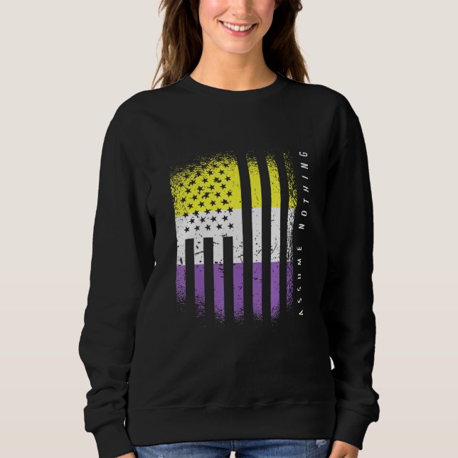 Sweatshirt Indicateur non binaire Enby Genderqueer Non binair (Devant)
