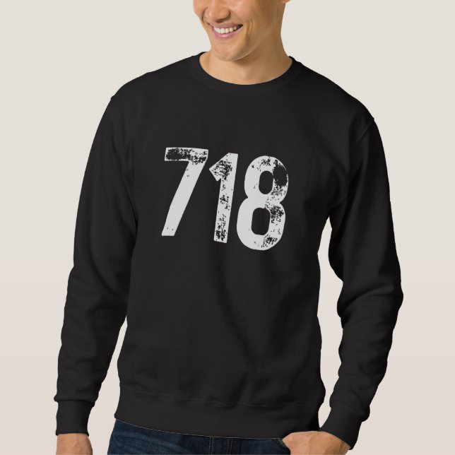 Sweatshirt Indicatif régional 718 New York NY Compagnie de té (Devant)