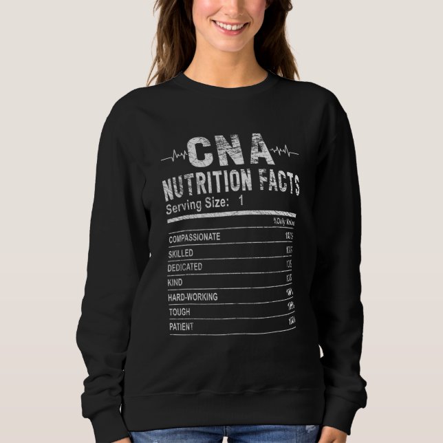 Sweatshirt Infirmière adjointe certifiée Nutrition Facts Infi (Devant)