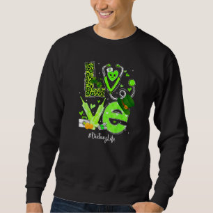 Sweatshirt Infirmière alimentaire Vie Amour Coeur Stethoscope