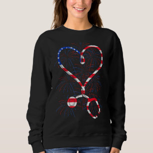Sweatshirt Infirmière américaine Stethoscope 4 juillet Infirm