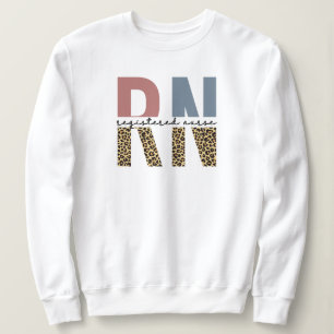Sweatshirt infirmière autorisée de la RN Cheetah Imprimer i