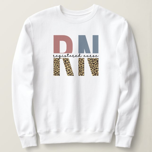 Sweatshirt infirmière autorisée de la RN Cheetah Imprimer inf (Design devant)