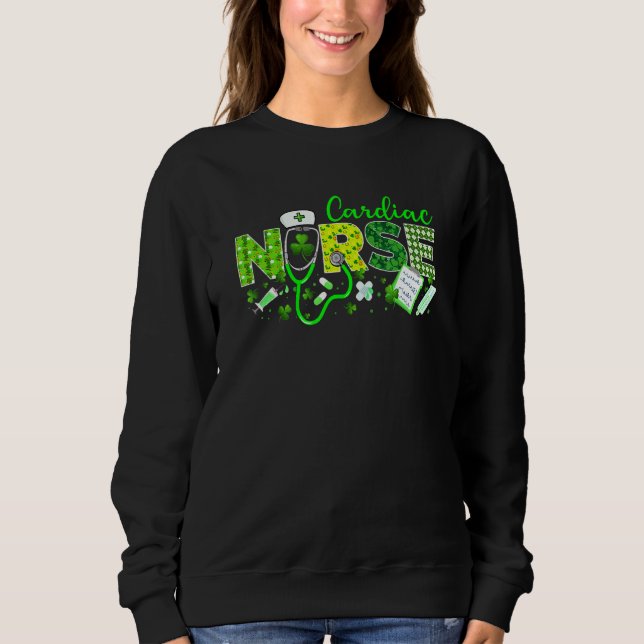Sweatshirt Infirmière Cardiaque St. Patricks Day Love Stethos (Devant)