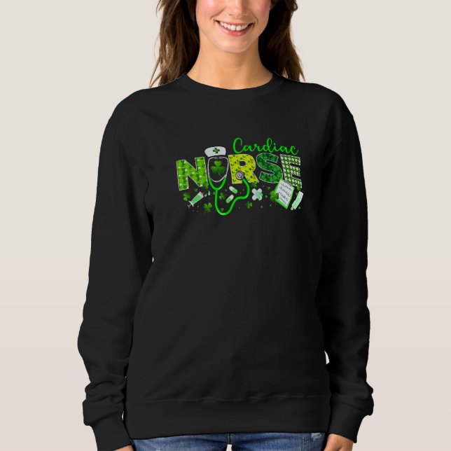 Sweatshirt Infirmière Cardiaque St. Patricks Day Love Stethos (Devant)