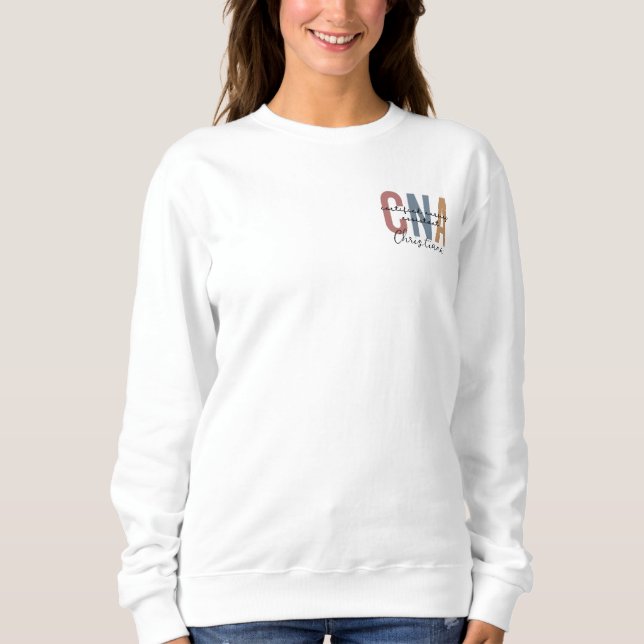 Sweatshirt Infirmière certifiée rétro CNA personnalisée (Devant)